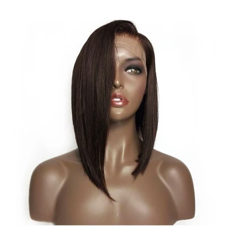 

Short side part straight lace front wigs