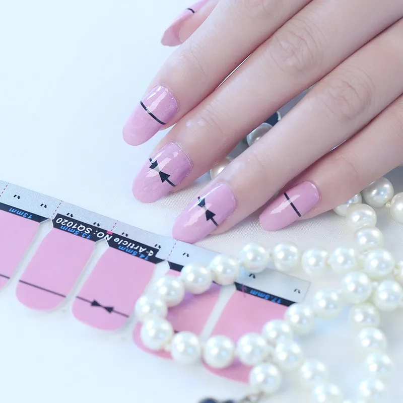 Nail Polish Strips Gel Stickers  Full nail Wraps Glossy Manicure wraps