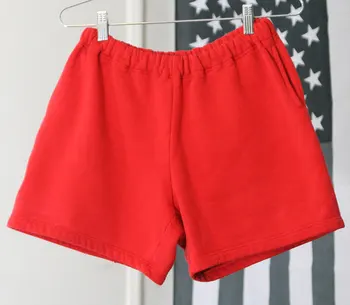 red sweat shorts