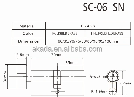 
AKADA High quality Wenzhou euro Lock Cylinder with thumb turn 