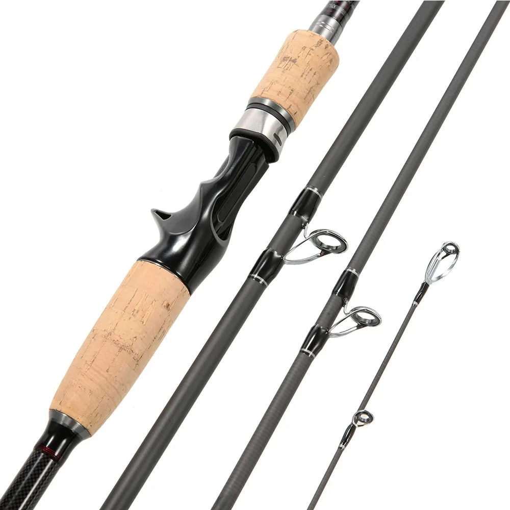 Ilure 2.1m/2.4m/2.7/3m Carbon Fiber Fishing Rod 4 Section Spinning Rod