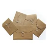 Brown kraft paper envelope string tie China kraft paper folding envelope button and string closure c6 envelope