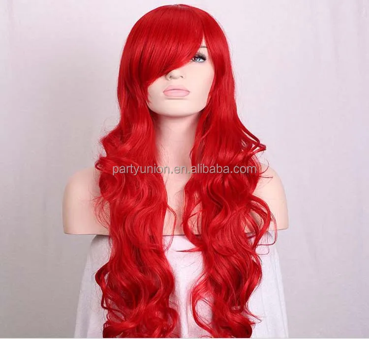 

80cm Halloween Costume Party Cosplay Long Curly Hair Wig Synthetic Lace Front Cosplay Wig, As pic