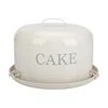 Modern Cream color Metal galvanized steel round shape tin cake tin storage box cake carrier