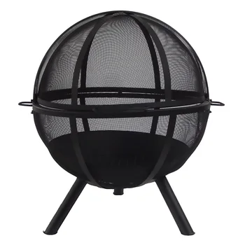 Outdoor Metal Fire Pit Ball With Spark Screen