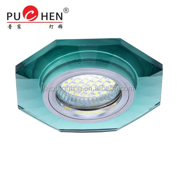 
octagon brown crystal spot ceiling lighting for led or halogen lamp 