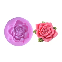 

3D fondant silicone rose flower candle mold