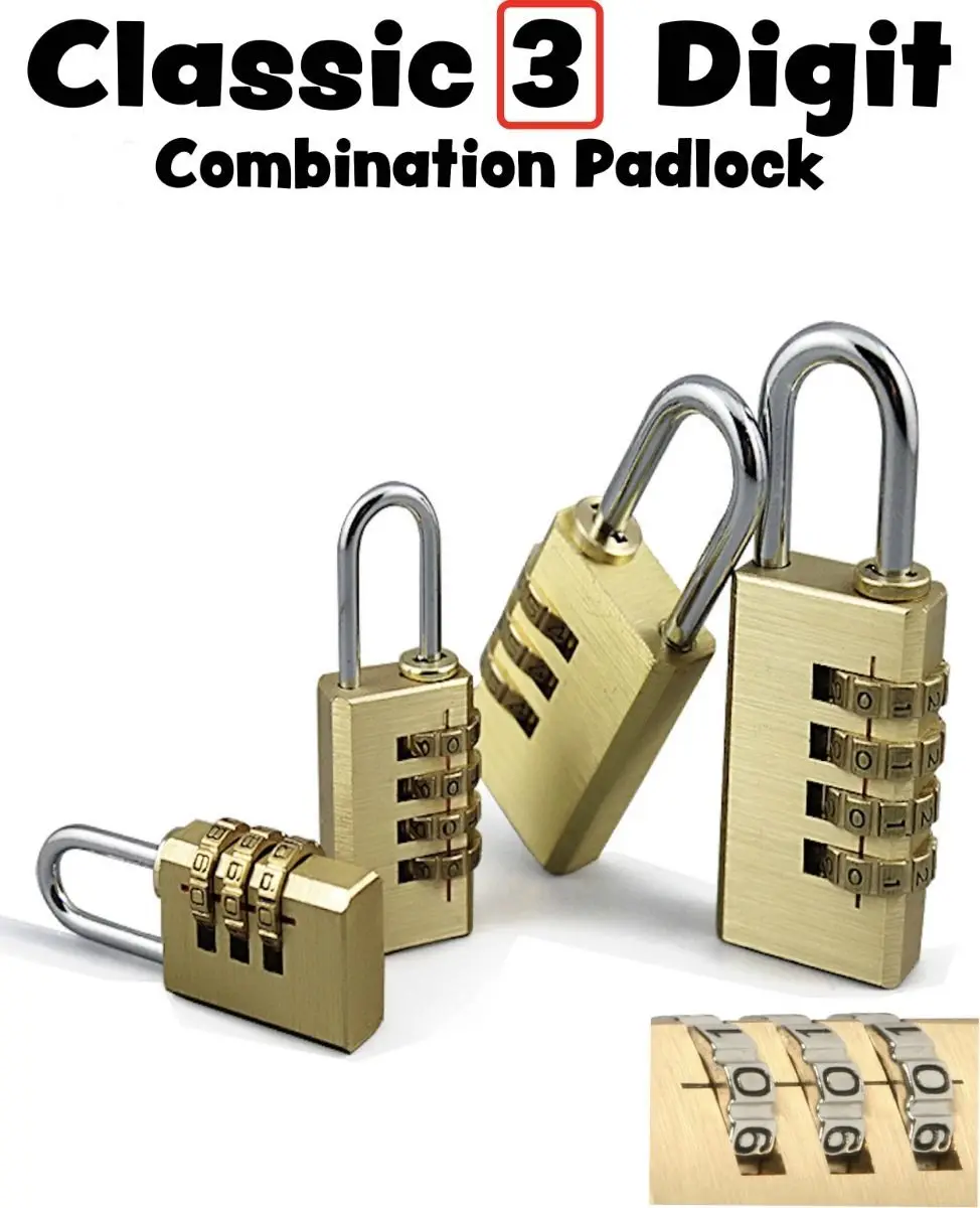 Brass high security luggage outdoor combination mini padlock.jpg