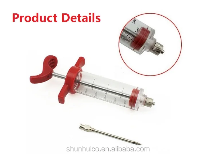 Plastic Injector Syringe Marinade With Screwon Meat Needle For Bbq