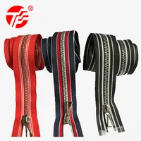 

5#metal open end zipper Lace decorative zipper light gold top quality down jacket zipper manufacturers