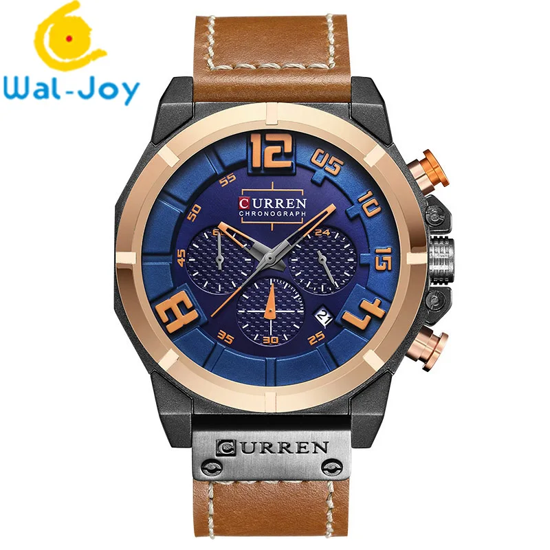 

WJ-6554 New Curren 8287 Stylish Simple Quartz Imported Core Gentleman Wristwatch Personality 3ATM Waterproof Men's Watch, Mix