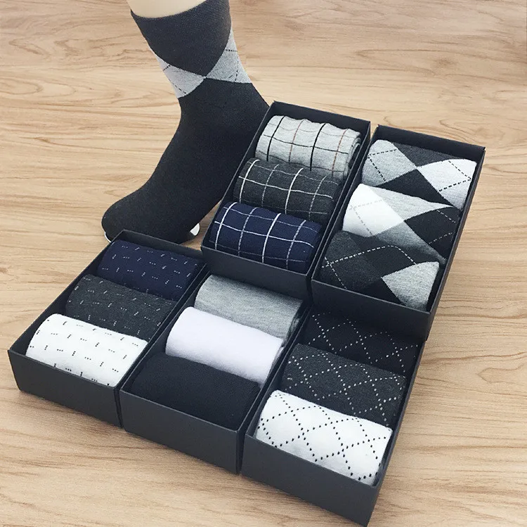 

Custom Logo Packing Cotton Business Sock Men Daily Dress Socks Box Design, 5 designs colors;can be mixed