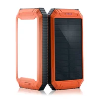 

new OEM Unique Waterproof Mobile Cell Phone Portable Charger Solar Power Bank Charger 10000mah High with LED Light power banks