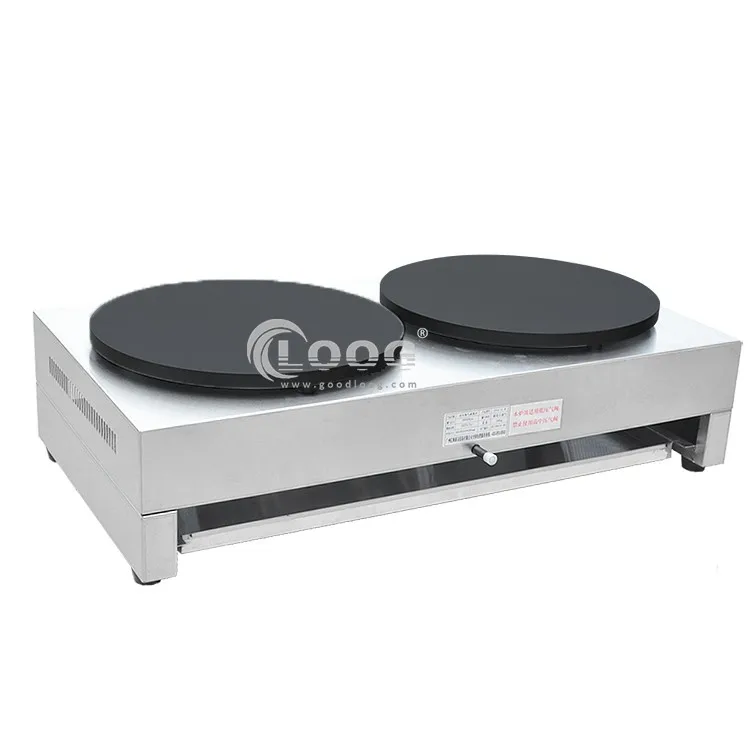 Hot Model Commercial Cast Iron Lpg Gas Crepe Machine Industrial Double