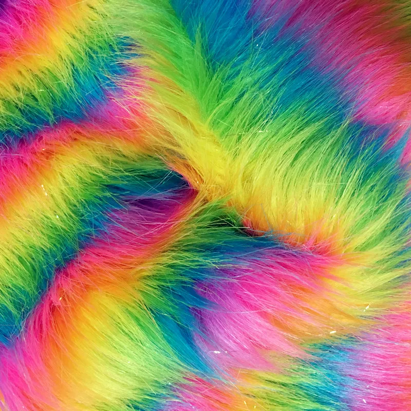Unicorn Rainbow Faux Fur Fabric Fursuit Fur Hair Furries Costume Plush ...