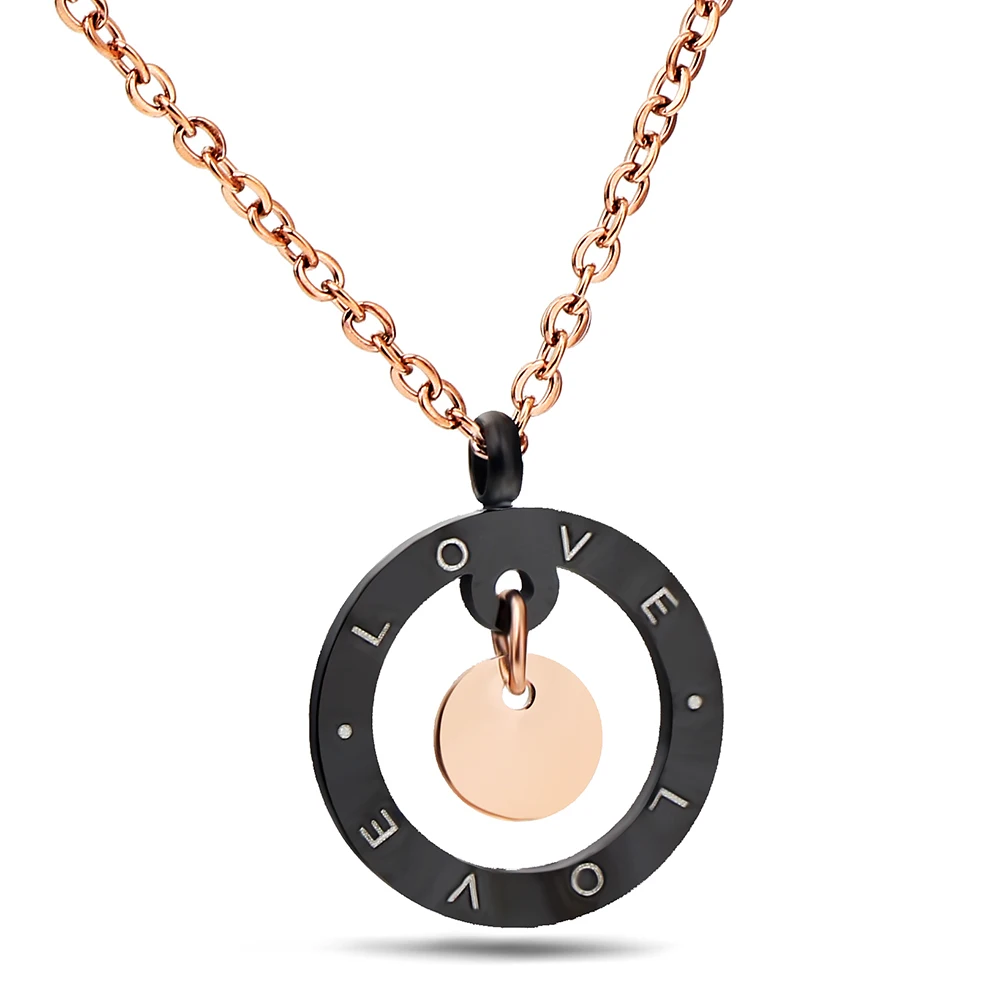

2017 Top Sell Rose Gold Plated Chain Two Tone Love Necklace For Women