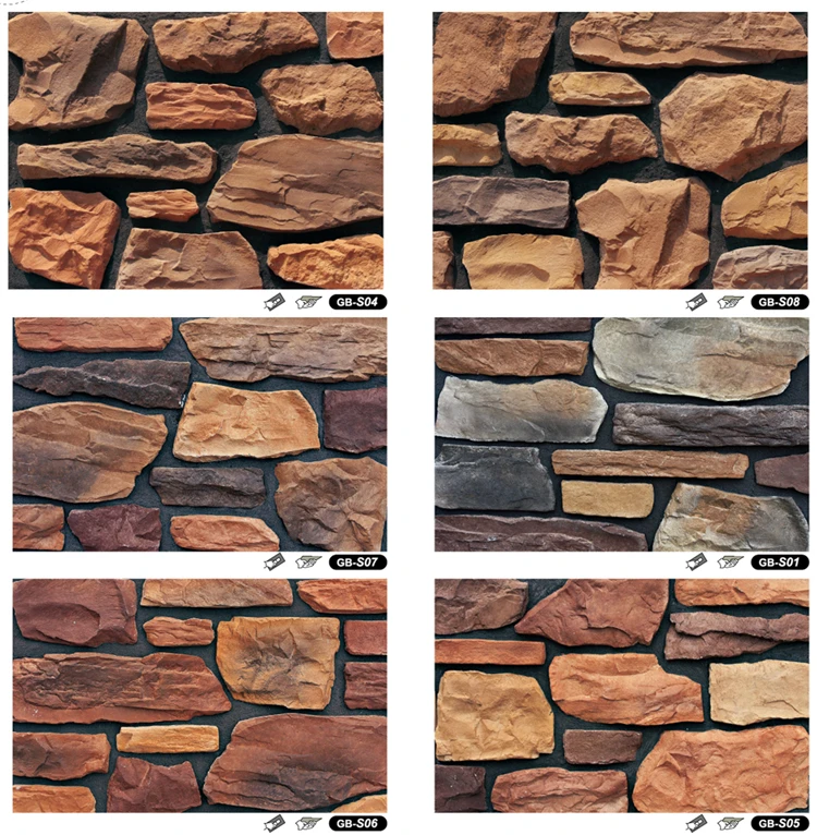 GB-S08 artificial cultural stone textured wall tiles