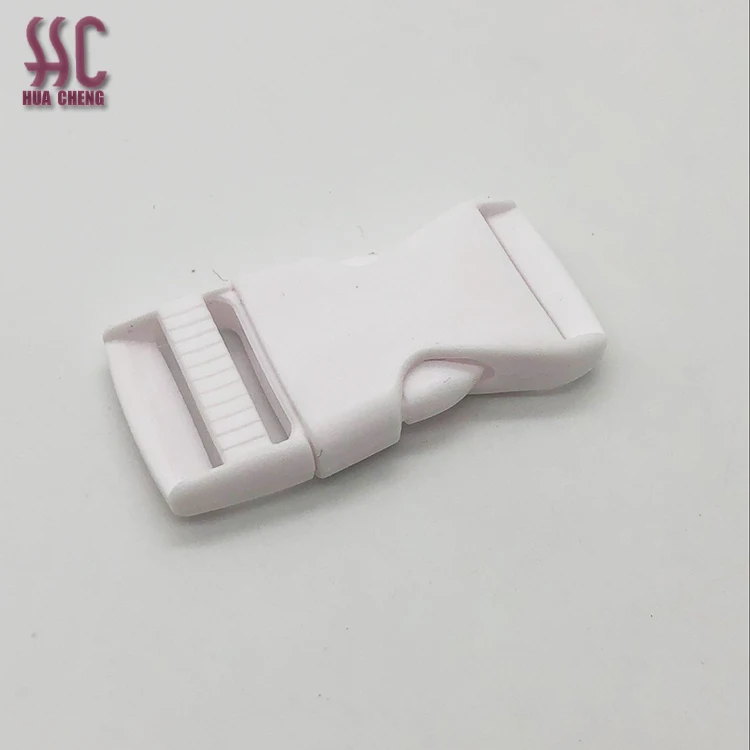 

25mm High quality White Color Plastic Side Release Buckle School Bag Buckle, Black,nickle,brass, other metalic color is available.