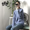 Stylish High Quality Women Wool Plain Computer Knitted Cuff Real Fur Trim Knit Sweater