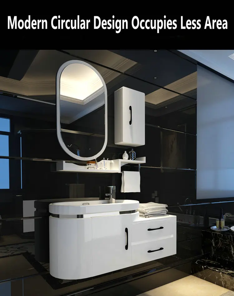 Pvc Bathroom Sink and Cabinet Combo Modern Design Made In China