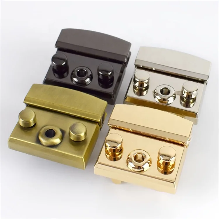 

Meetee E6-20 51*30mm Handbag Hardware Accessories Square Closure Bag Locks Alloy Snap Buckle Purse Twist Turn Lock Buckles, Gold,silver,black,bronze