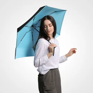 okumbrella windproof UV protect black coating cheap mini uv umbrella  5 fold