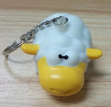 chicing popper moutons pvc porte-clés, animal squeeze en plastique