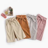 

Soft Corduroy Baby Girls Pants Loose casual Kids Tenths Pants M90324