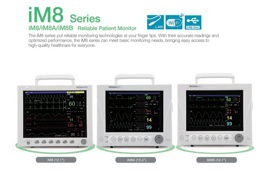 portable multi-parameter patient monitor edan im8/im8a/im8b