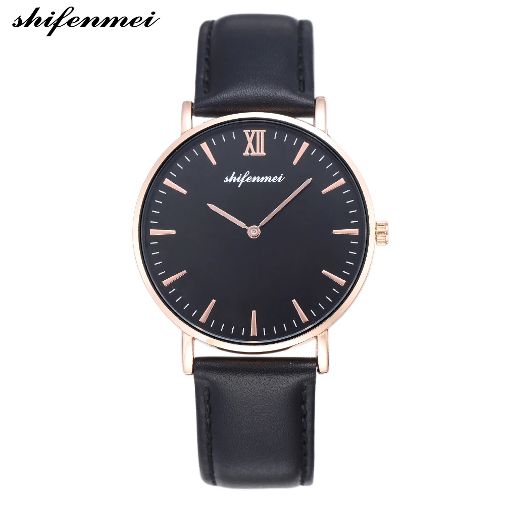 

Shifenmei 1075 Watches Small MOQ Custom Uniesx Wristwatches 40mm Case Size Minimalist Watch For Men And Women, Rose gold&blue;black&blue;silver&white