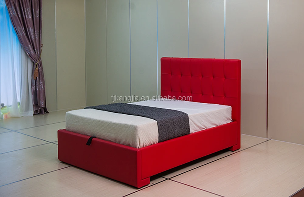 
Modern Style Red PU PVC Lift Storage Bed #1512 