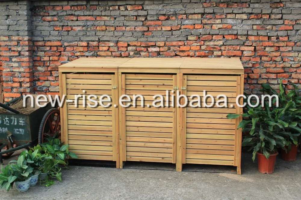 Wooden Outdoor Triple Wheelie Bin Storage Cover Cupboard Buy Triple Wheelie Bin Storage Cover Cupboard Wheelie Bin Store Bin Cover Product On Alibaba Com