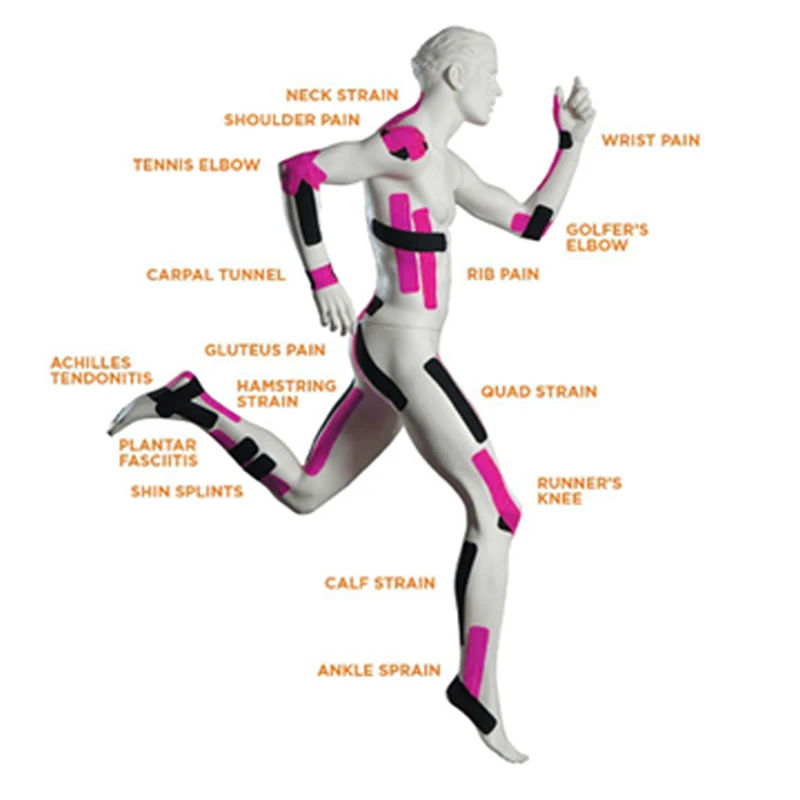 Kinesiology Tape 10rolls 5cm X 5m Sports Knee Pads Rodilleras Volleyball Basketball Knee Elbow