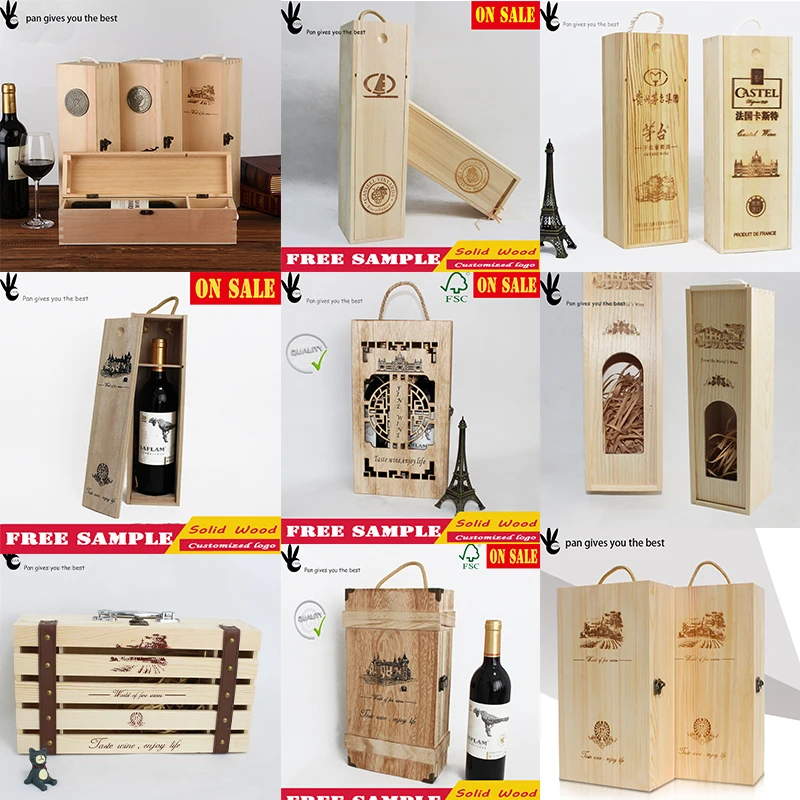 Wholesale Antique Wooden Wine Boxes High Quality Pine Wooden Wine Gift Box Wine Case Buy