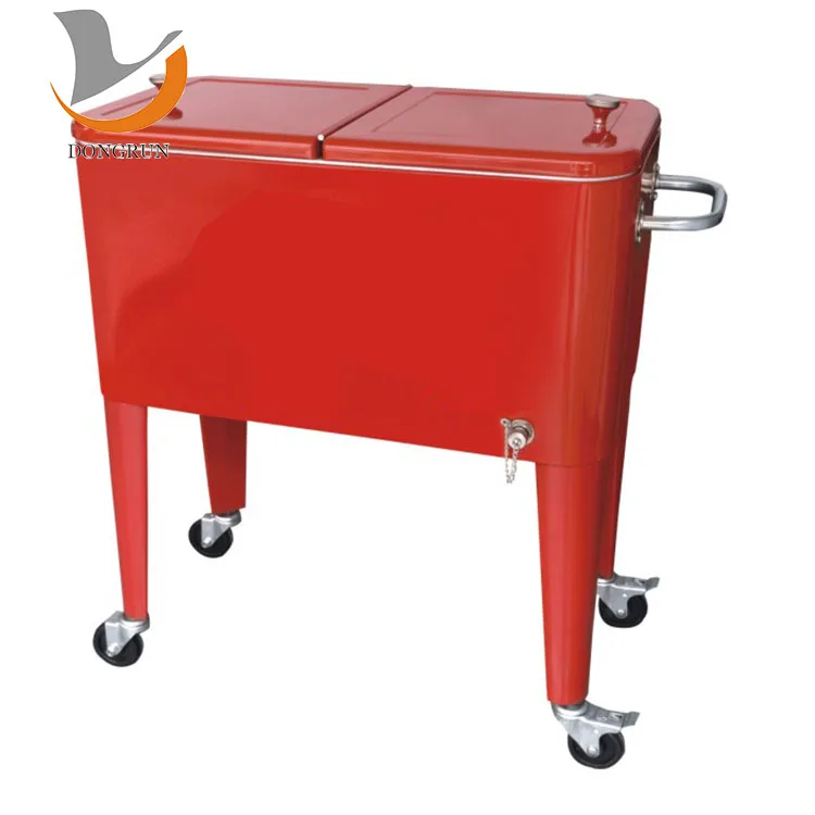 56l(60qt) Wheeled Ice Chest Cooler Beverage Chest Cooler Ice Chest With