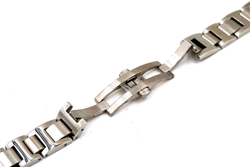 Sliver mid gold wrist removable stainless steel watch strap with butterfly buckle