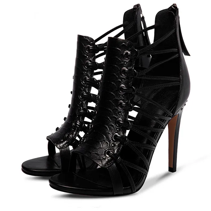 black shoe boot sandals