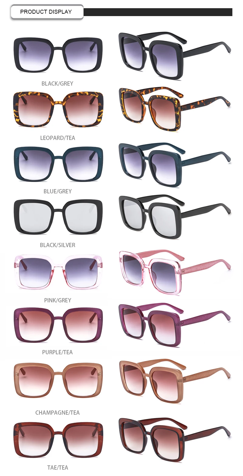 2019 Square Personality Versatile For Men Women Large Simple Sunglasses