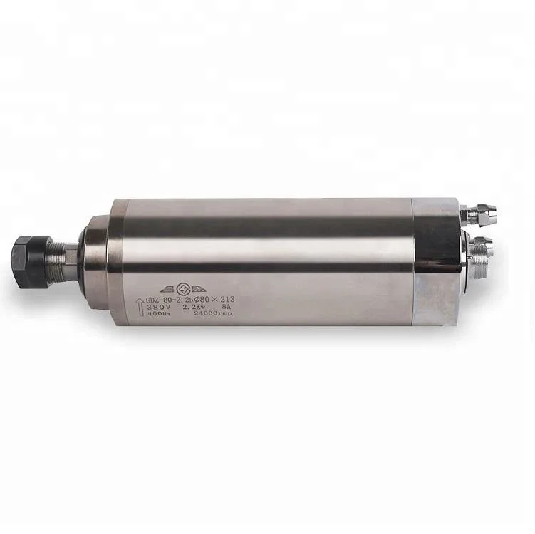 
24000RPM 2.2KW water cooled high speed CNC router lathe AC spindle motor for metal cut 