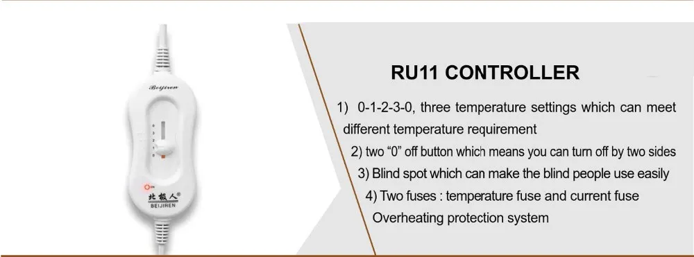 High Quality Three Settings With Multi Plug Electric Blanket Controller