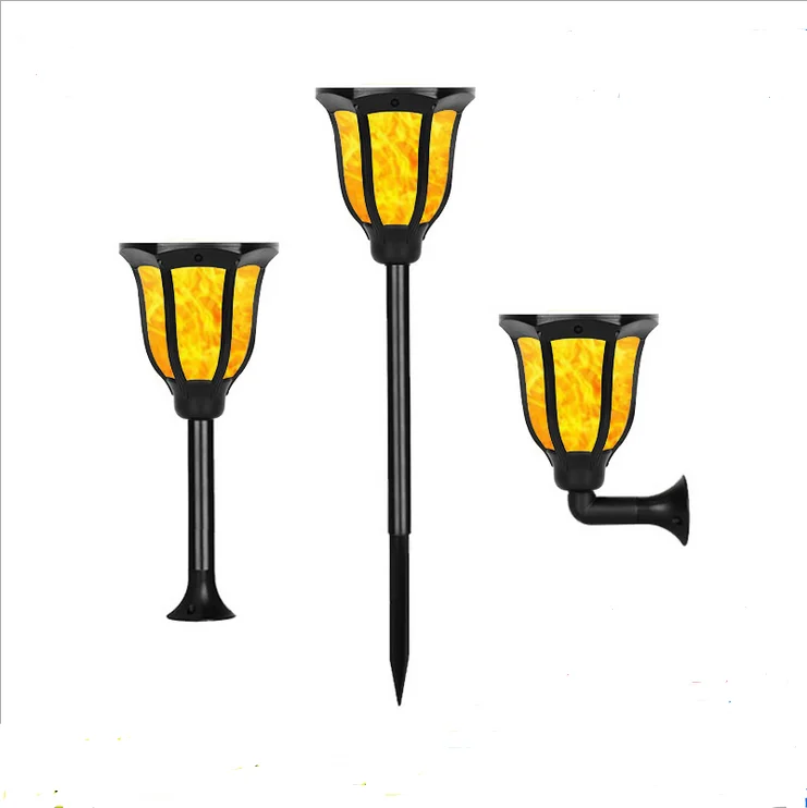 Unique Flickering flames Mounted 96LED Design Outdoor Wall Solar Garden Light for Decoration