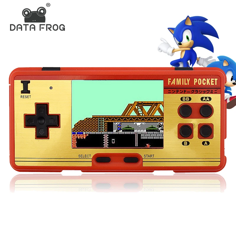 

Data Frog Portable Handheld Game Players Built in 638 Classic Games Console 8 Bit Retro Video Game For Gift Support AV Out Put, As picture show