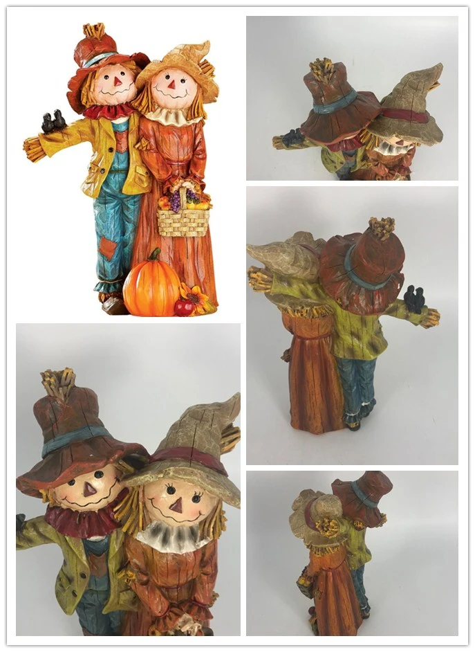 Resin Festive Tabletop Scarecrow Couple Home Table Decor - Buy Home ...