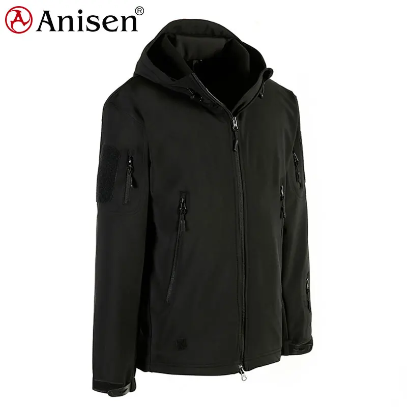 

wholesale warm windproof hooded mens outdoor fleece bonded softshell jacket, Customized color