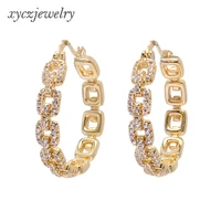 

Fashion Gold plated zircon hoop earrings china supplier