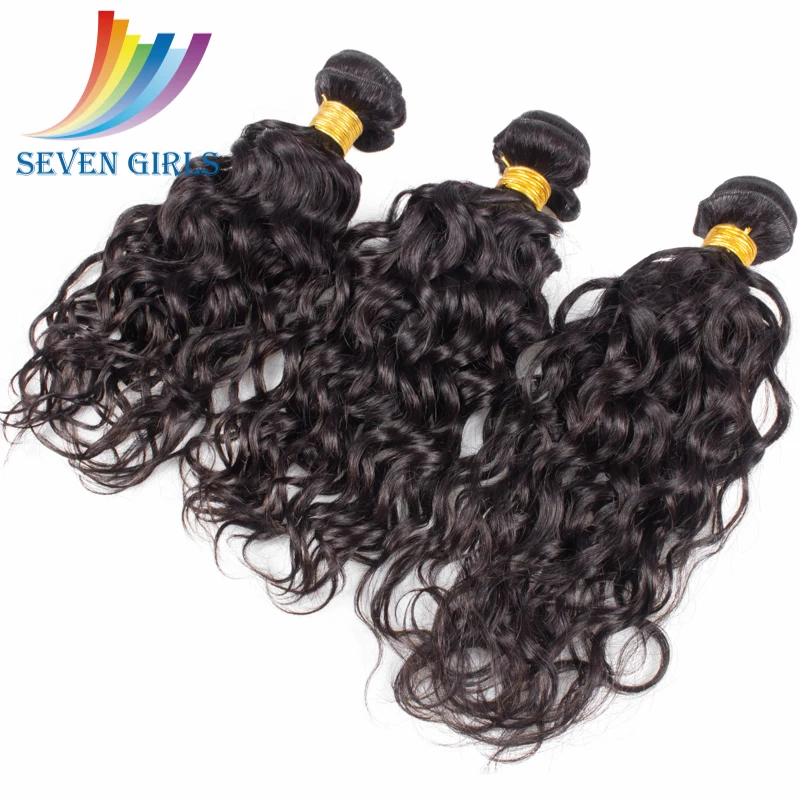 

Custom Hair Bundle Tag Water Wave Natural Black No Chemical Can Be Dyed Weave Human Hair