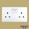 UK type 2 gang 3 pin single pole/double pole 13A switched socket