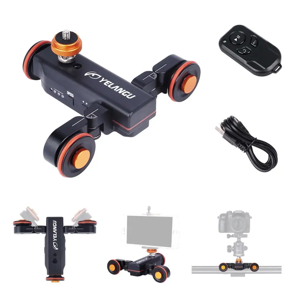 YELANGU L4X Motorized Camera Slider Electric Dolly Car Motorized Autodolly For DSLR Camera Smartphone