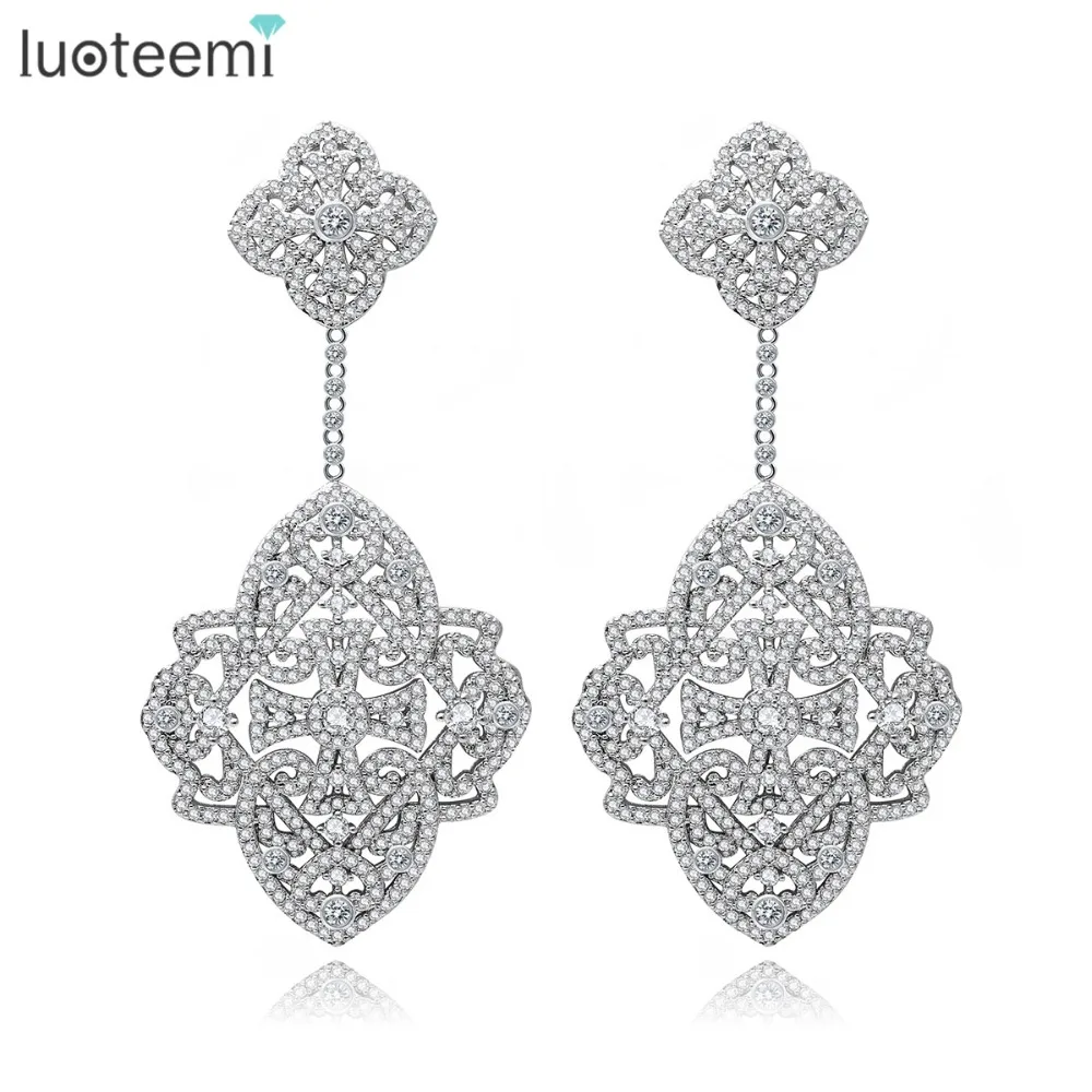 

LUOTEEMI New Design Exaggerated Long Dangle Big Vintage Drop Earrings for Women Fashion Jewelry