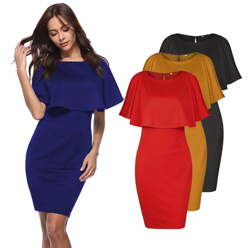 

Clothes Women Ladies Ready Made Dresses Slim Pencil Formal Dress